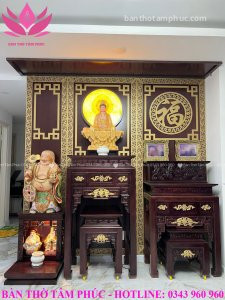 Mẫu phòng thờ đẹp, trang trí phòng thờ gỗ sồi A09