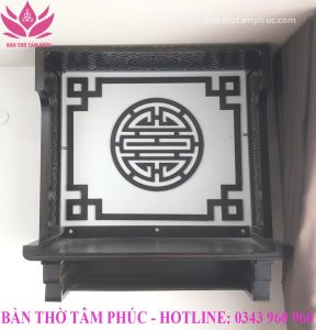 Bàn thờ treo tường mẫu chân thang gỗ sồi BTTT12