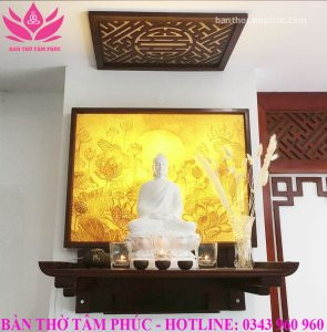 Bàn thờ treo tường, bàn thờ gỗ gõ BTTTGO01