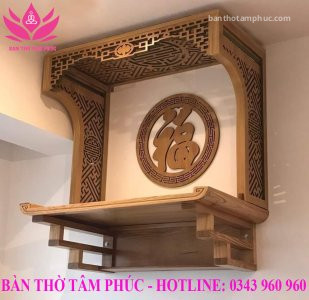 Bàn thờ treo tường, bàn thờ gỗ gõ BTTTGO02
