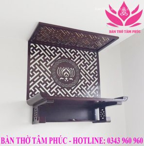 Bàn thờ treo tường mẫu chân thọ gỗ sồi BTTT16