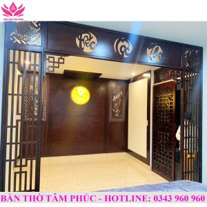 Mẫu vách ngăn CNC phòng thờ hiện đại (V14)