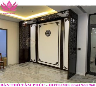 Mẫu vách ngăn CNC phòng thờ hiện đại (V16)