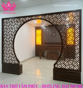 Mẫu vách ngăn CNC phòng thờ hiện đại (V17)