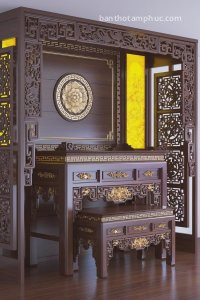 Tủ Thờ Hiện Đại Gỗ Gõ – TTG05