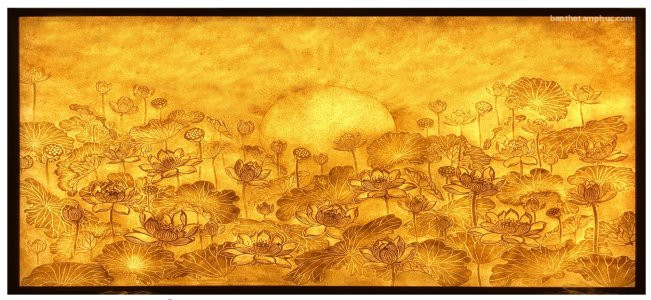 Tranh Giấy Dừa Hoa Sen TGD01