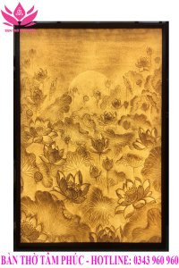 Tranh trúc chỉ hoa sen TTC12