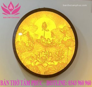 Tranh Trúc Chỉ Mẫu Hoa Sen Trăng TTC15