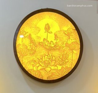 Tranh Trúc Chỉ Mẫu Hoa Sen Trăng TTC15