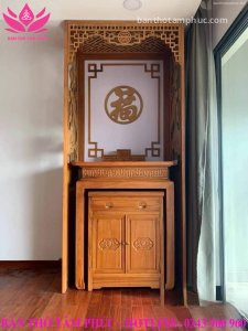 Mẫu bàn thờ chung cư, bàn thờ gỗ gõ đẹp BTCCG01