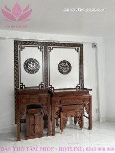 Mẫu bàn thờ chung cư, bàn thờ gỗ hương đá đẹp BTCCHĐ02