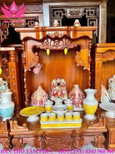 Bàn thờ thần tài ông địa gỗ gõ đỏ BD01