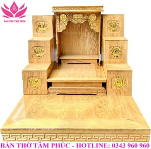 Bàn thờ thần tài ông địa gỗ sồi BD03