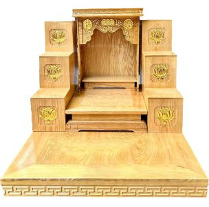Bàn thờ thần tài ông địa gỗ sồi BD03