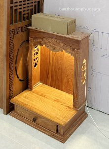 Bàn thờ thần tài ông địa gỗ Hương Đá BD04