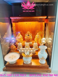 Bàn thờ thần tài ông địa gỗ sồi BD09