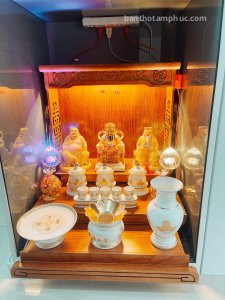 Bàn thờ thần tài ông địa gỗ sồi BD09