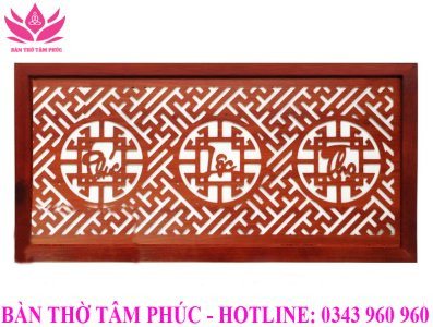 Tấm chống ám khói 81x41cm màu Nâu Chữ Phúc Lộc Thọ