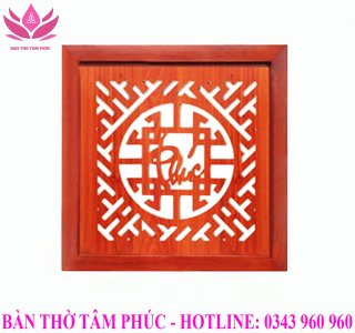 Tấm chống ám khói 41x41cm màu Nâu Chữ Phúc