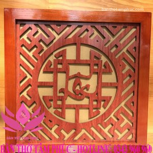 Tấm chống ám khói 41x41cm màu Nâu Chữ Lộc