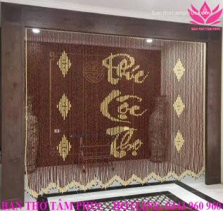 Rèm che bàn thờ Tâm Phúc, mẫu rèm che phòng thờ đẹp 04