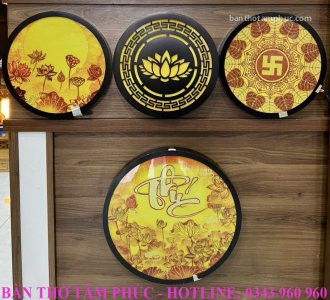 Tranh trúc chỉ in tròn TTC20