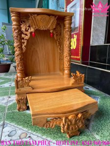 Bàn thờ thần tài ông địa gỗ gõ đỏ BD13