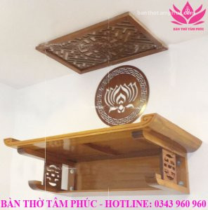 Bàn thờ treo tường, bàn thờ gỗ sồi BTTT03