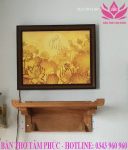 Bàn thờ treo tường mẫu chân gọn gỗ sồi BTTT21