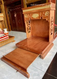 Bàn thờ thần tài ông địa gỗ gõ sồi BD18