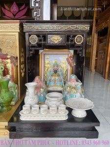 Bàn thờ thần tài ông địa gỗ sồi BD20