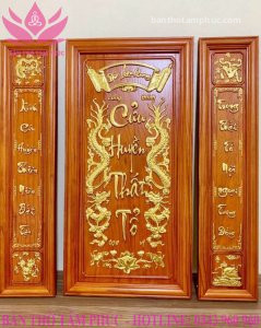 TRANH THỜ CỬU HUYỀN THẤT TỔ GỖ GÕ ĐỎ