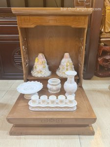 Bàn thờ thần tài ông địa gỗ sồi BD24