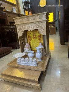 Bàn thờ thần tài ông địa gỗ sồi BD25