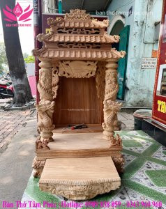 Bàn thờ thần tài ông địa gỗ gõ đỏ BD38.