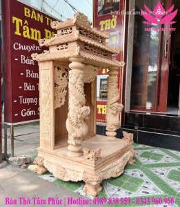 Bàn thờ thần tài ông địa gỗ gõ đỏ BD38.