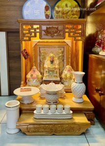 Bàn thờ thần tài ông địa gỗ gõ đỏ BD39.