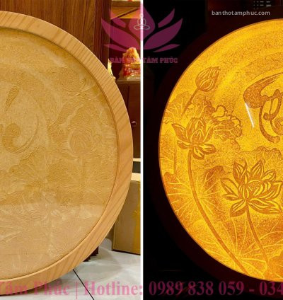 Tranh trúc chỉ hoa sen chữ " Phúc Việt " mẫu mới TTC26