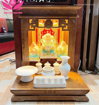 COMBO TRỌN BỘ BÀN THỜ THẦN TÀI ÔNG ĐỊA HIỆN ĐẠI GỖ CAO SU BD44.
