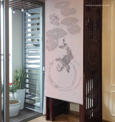 Rèm che bàn thờ Tâm Phúc, mẫu rèm che phòng thờ đẹp 08