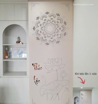 Rèm che bàn thờ Tâm Phúc, mẫu rèm che phòng thờ đẹp 09