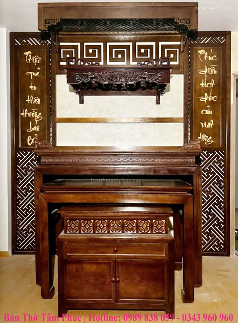 Tủ thờ hiện đại gỗ sồi – TT09