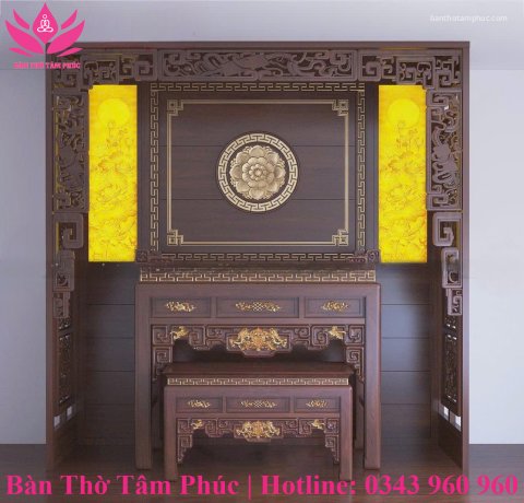 Tủ Thờ Hiện Đại Gỗ Gõ – TTG05