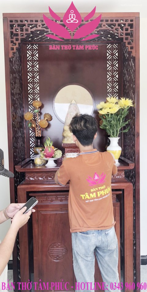 Tủ Thờ Hiện Đại Gỗ Gõ – TTG02