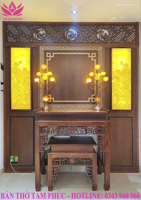 Tủ Thờ Hiện Đại Gỗ Gõ – TTG06