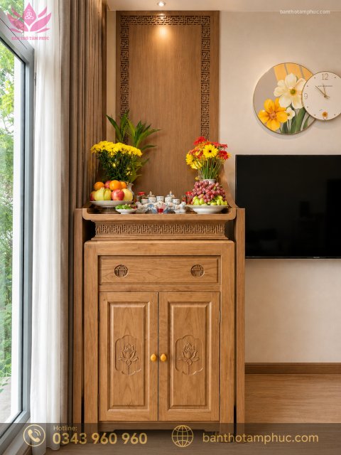 Tủ Thờ Hiện Đại Gỗ Sồi – TT01