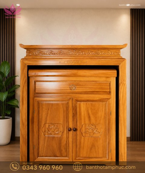 Tủ Thờ Hiện Đại Gỗ Gõ – TTG01