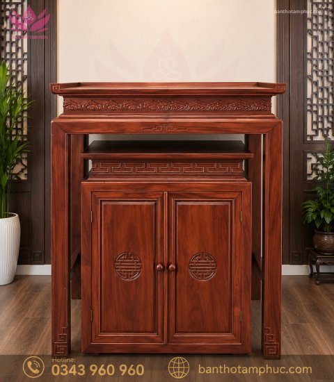Tủ Thờ Hiện Đại Gỗ Gõ – TTG02
