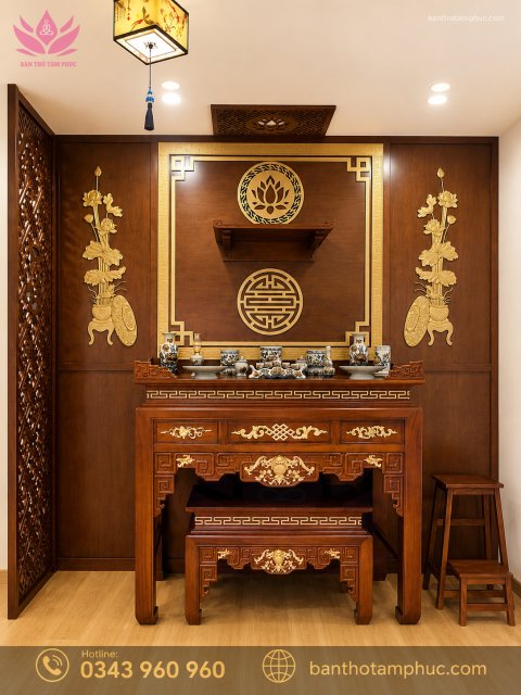 Tủ Thờ Hiện Đại Gỗ Gõ – TTG04