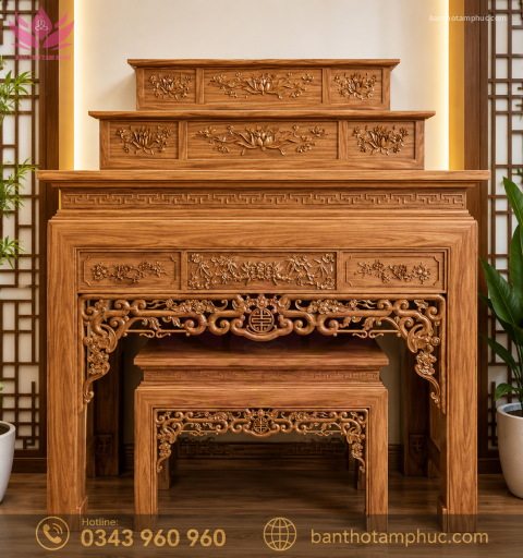 Tủ Thờ Hiện Đại Gỗ Hương Đá – TTHĐ04